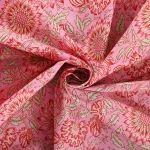 Handmade Pink Floral Print Cotton Fabric
