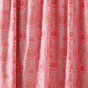 Handmade Pink Floral Print Cotton Fabric - Image 3