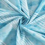 Handmade Pure Cotton Fabric Blue Tie Dye Striped Print