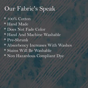 Handmade Pure Cotton Fabric Blue Tie Dye Striped Print - Image 5
