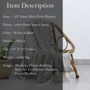 Handmade Throw, Hand Loomed Cloth Blanket - Image 6