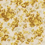 Handmade Yellow Floral Printed Cotton Fabric - Image 4