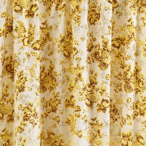 Handmade Yellow Floral Printed Cotton Fabric - Image 2