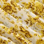 Handmade Yellow Floral Printed Cotton Fabric
