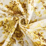 Handmade Yellow Floral Printed Cotton Fabric - Image 3