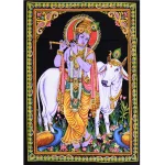 Hindu Goddess Money Laxmi Lakshmi Sequin Wall Hanging - Image 2