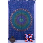 INDIAN BLUE MANDALA WALL HANGING SINGLE TAPESTRY