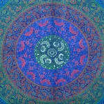 INDIAN BLUE MANDALA WALL HANGING SINGLE TAPESTRY - Image 3