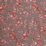 Indian Cotton Brown Red Floral Print Fabric - Image 4