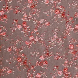 Indian Cotton Brown Red Floral Print Fabric - Image 4