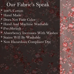 Indian Cotton Brown Red Floral Print Fabric - Image 5