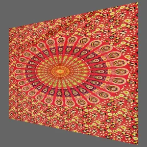 Indian Cotton Decor Red Mandala Wall Hanging - Image 3