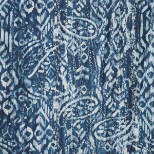 Indian Cotton Fabric Blue Paisley Print - Image 4