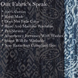 Indian Cotton Fabric Blue Paisley Print - Image 5