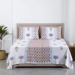 Indian Cotton King Size Blanket Set Hand Block Printed