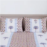 Indian Cotton King Size Blanket Set Hand Block Printed - Image 3
