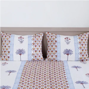 Indian Cotton King Size Blanket Set Hand Block Printed - Image 3