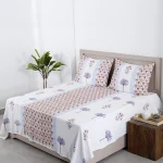 Indian Cotton King Size Blanket Set Hand Block Printed - Image 2