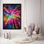 Indian Cotton Wall Hanging Tree Tie Dye Poster