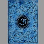Indian Cotton Wall Hanging Turquoise Om Mandala - Image 2