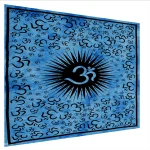Indian Cotton Wall Hanging Turquoise Om Mandala - Image 3