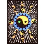 Indian Cotton Yin Yang Mandala Print Tapestry - Image 2