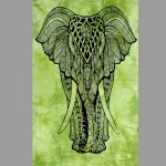 Indian Decor Mandala Tapestry Green Elephant Poster - Image 2
