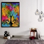 Indian Elephant Wall hanging Tie Dye Tree Of Life Print