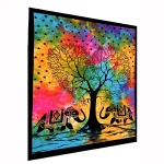 Indian Elephant Wall hanging Tie Dye Tree Of Life Print - Image 3