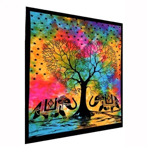 Indian Elephant Wall hanging Tie Dye Tree Of Life Print - Image 3
