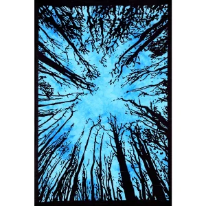 Indian Forest Tree Tapestry Turquoise Poster - Image 2