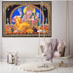 Indian God Ganesh Hippie Tapestry