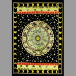 Indian Green Horoscope Print Tapestry - Image 2