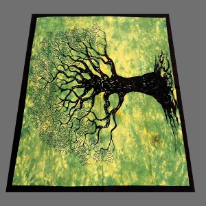 Indian Green Tree of Life Print Tapestry - Image 3