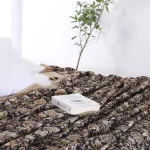 Indian Hand Block Floral Beige & Black Cotton Sofa Throw - Image 3