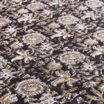 Indian Hand Block Floral Beige & Black Cotton Sofa Throw - Image 7