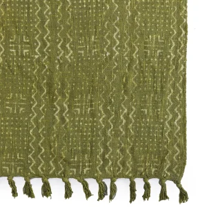 Indian Hand Block Print Green Throw - Image 5