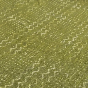 Indian Hand Block Print Green Throw - Image 4