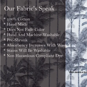 Indian Handmade Palm Tree Printed Cotton Fabric - Image 5