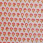 Indian Handmade Print Beige Pure Cotton Fabric - Image 4