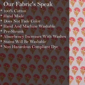 Indian Handmade Print Beige Pure Cotton Fabric - Image 6