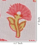 Indian Handmade Print Beige Pure Cotton Fabric - Image 5