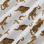 Indian Handmade Tiger Print Cotton Fabric - Image 2