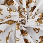 Indian Handmade Tiger Print Cotton Fabric - Image 3