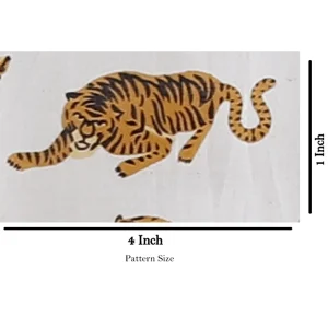 Indian Handmade Tiger Print Cotton Fabric - Image 5