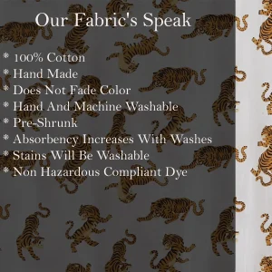 Indian Handmade Tiger Print Cotton Fabric - Image 6