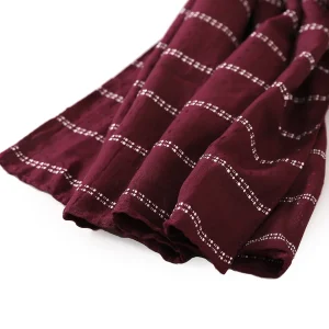 Indian Handmade Wine Color Dupatta 72"x28" - Image 3