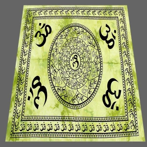 Indian Mandala Tapestry Green Om Print Poster - Image 3