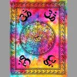 Indian Multi Tie Dye Om Chakra Tapestry - Image 2