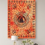 Indian Orange Buddha Wall Hanging